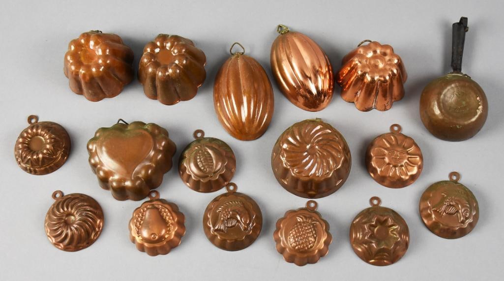 Vintage Dollhouse Miniature Copper Jelly Molds, Leksand PLUS (1 of 4)