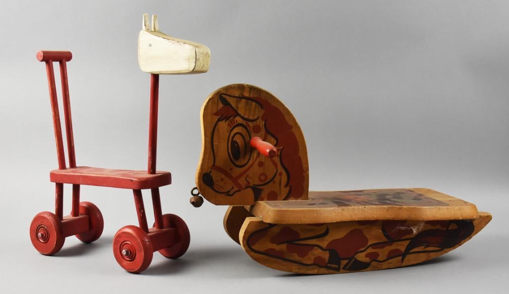 Vintage Spotty Rocking Horse & Push-Pull Riding Horse (1 of 6)