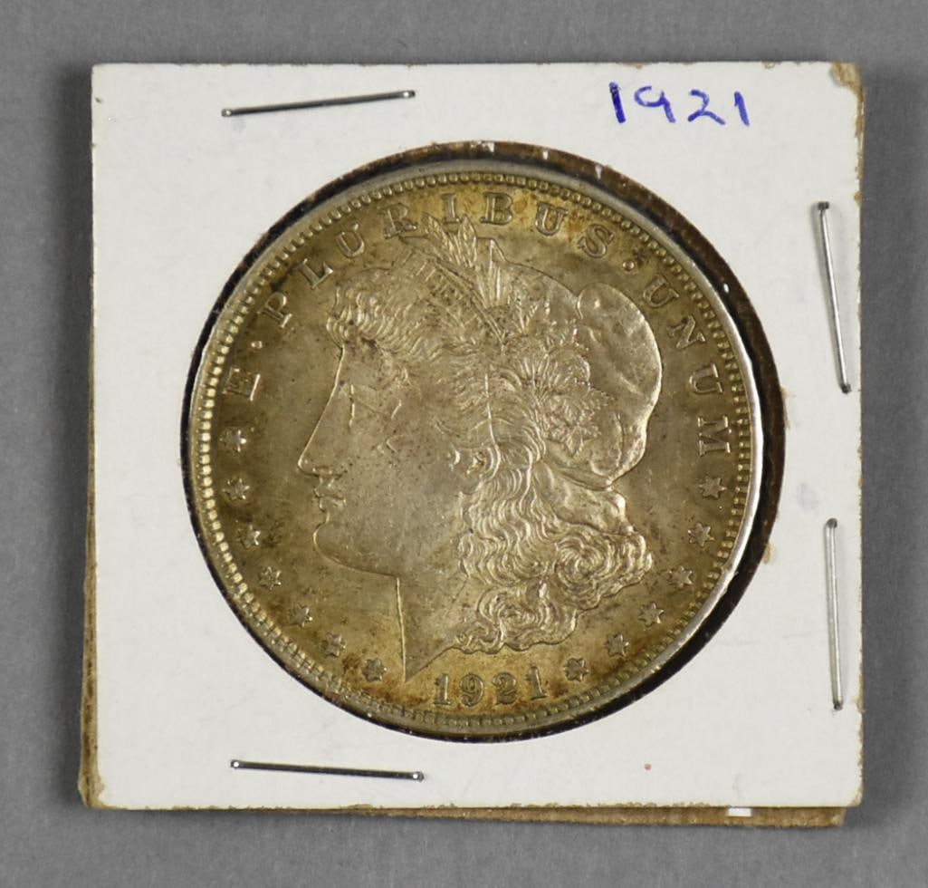 1921 Morgan Silver Dollar - Very Fine: Lot is for a 1921 Morgan silver dollar with no mint mark.?