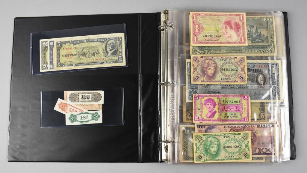 Foreign Currency, Three Ring Binder Full - 2