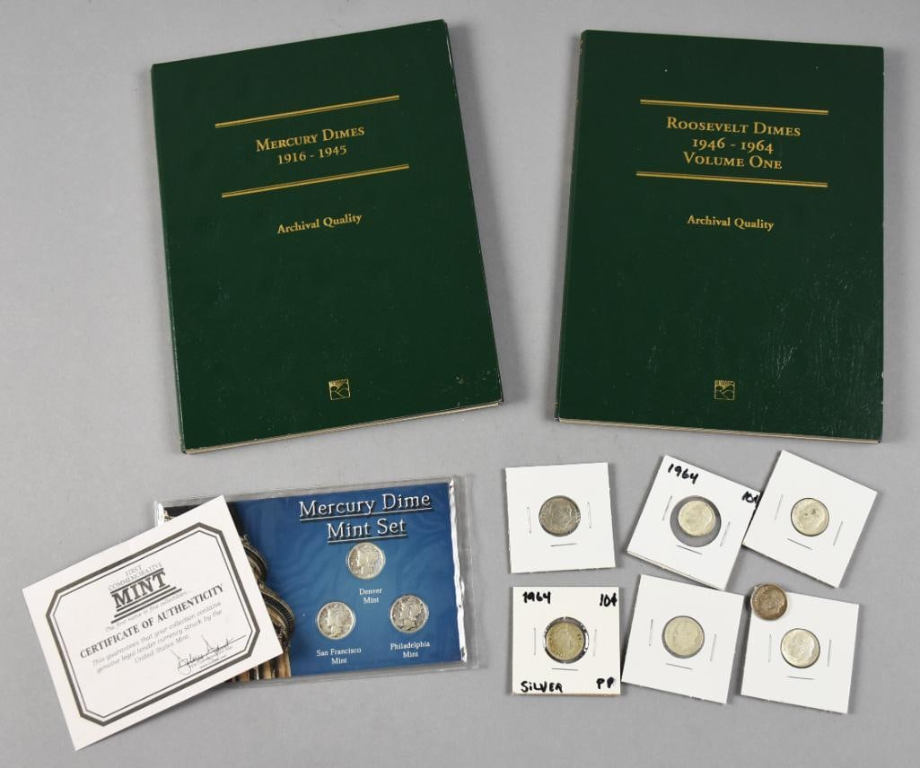 Littleton Coin Co. Mercury & Roosevelt Dime Books, Loose Dimes (1 of 7)