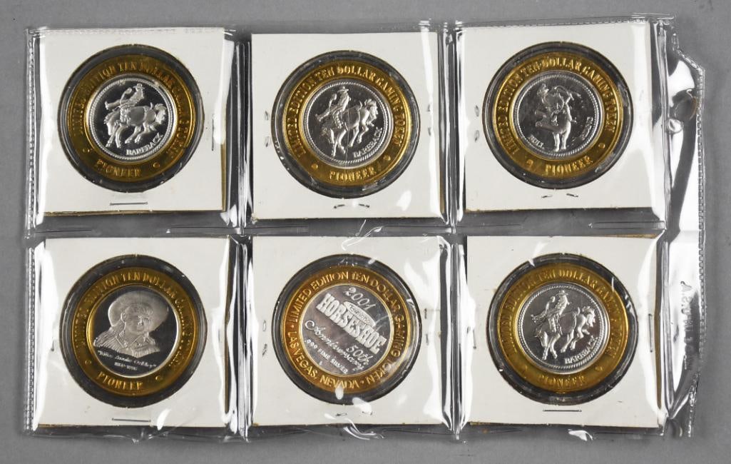 .999 Silver Strike Vegas Ltd Ed $10 Pioneer Casino Tokens (1 of 2)