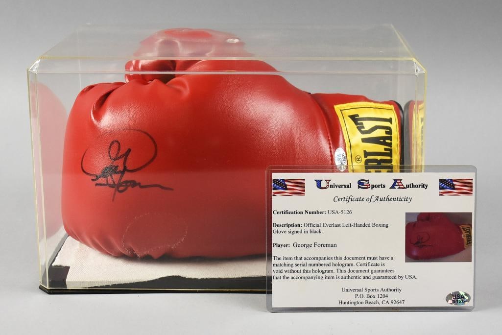 George Foreman Signed Boxing Glove, COA USA-5126 (1 of 7)