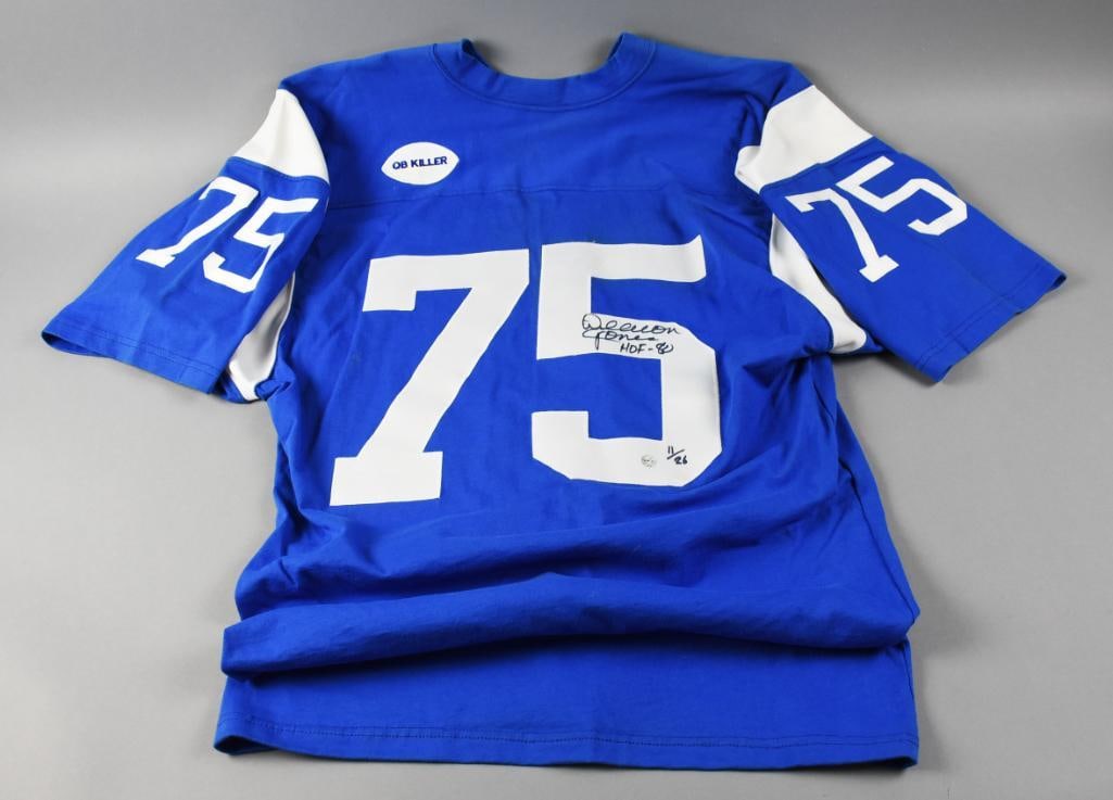 Deacon Jones Signed Throwback Jersey with COA - 3