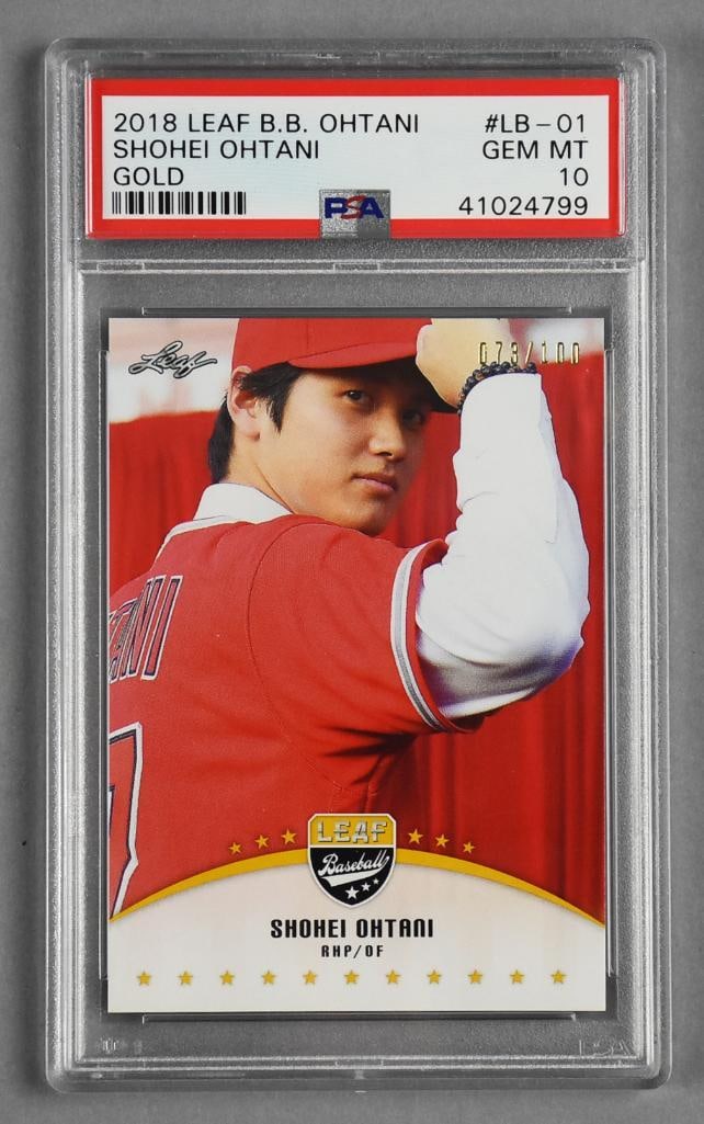 2018 Leaf B.B. Ohtani, Shohei Ohtani Gold, PSA GEM MT 10 (1 of 3)