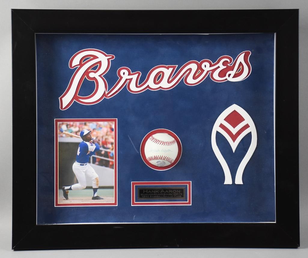 Hank Aaron Signed Baseball in Shadowbox, GFA Cert (1 of 7)
