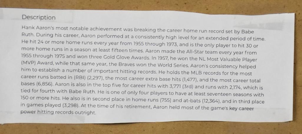 Hank Aaron Signed Baseball in Shadowbox, GFA Cert - 6