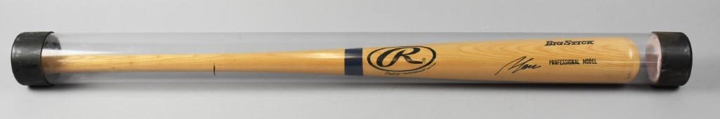 Jose Canseco Street Signed Rawlings Big Stick Bat, Sticker: Cool Rawlings Big Stick baseball bat signed by Jose Canseco. Appears to be a street signed as opposed to a signing event. It has been authenticated by Global Authentics with the sticker cert being