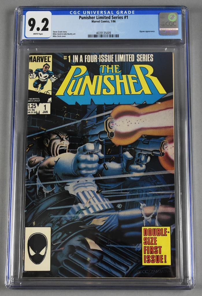 1986 Marvel Punisher Limited Series #1 Comic CGC 9.2 (1 of 3)