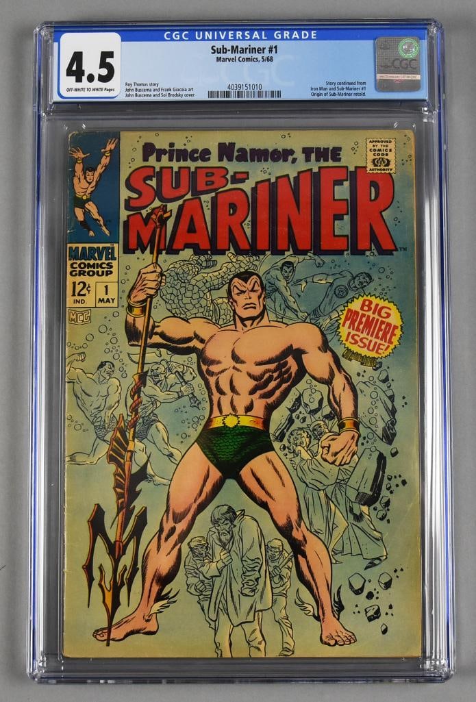 1968 Marvel Prince Namor The Sub-Mariner #1 Comic CGC 4.5 (1 of 3)