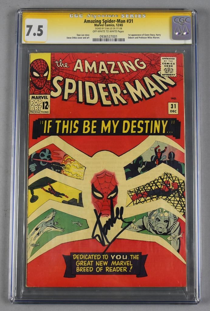 Stan Lee Signed Amazing Spider-Man #31 1st Gwen Stacy CGC 7.5 (1 of 4)
