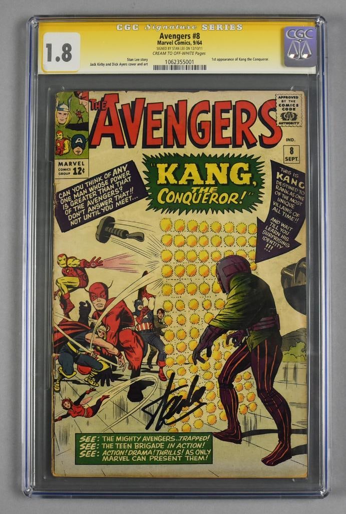 Stan Lee Signed 1964 The Avengers #8 Comic CGC 1.8 (1 of 4)