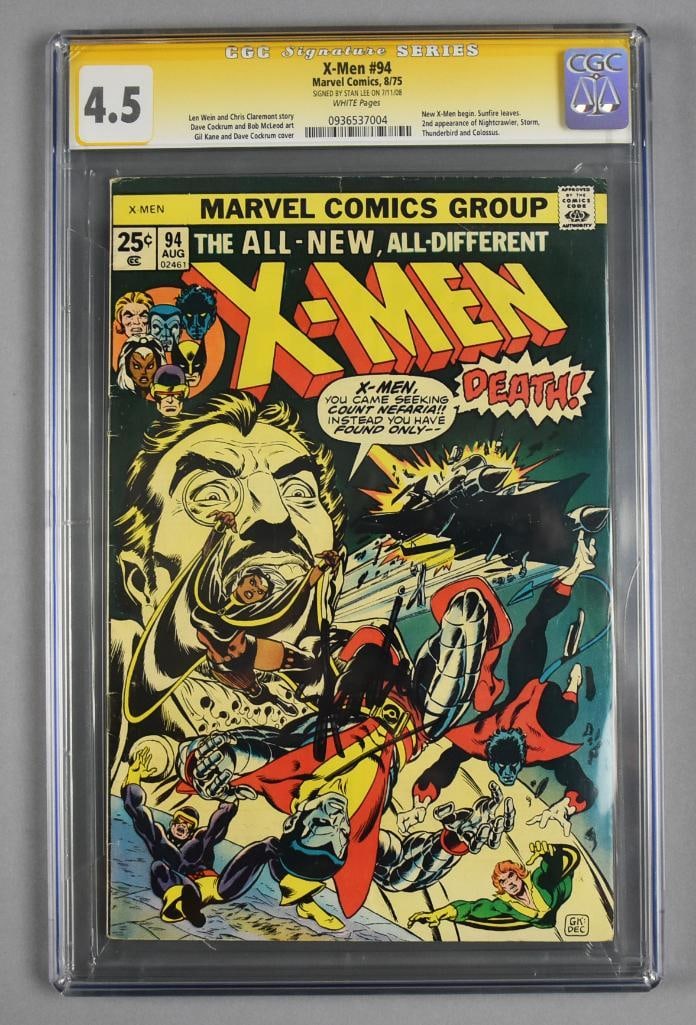 Stan Lee Signed Marvel Comics The X-Men #94 Comic CGC 4.5 (1 of 4)