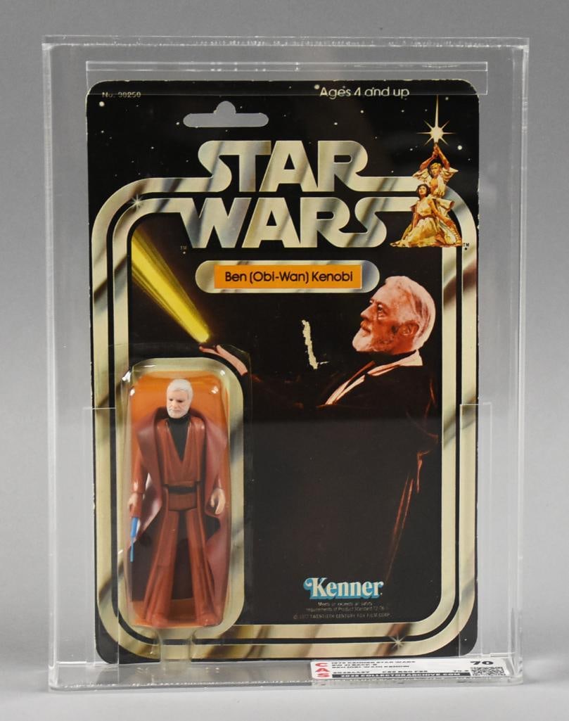 1979 Star Wars Obi Wan Kenobi 21B Back CAS Graded 70.6: Collector Archive Service has graded this card, 1979 Star Wars Obi Wan Kenobi from Kenner. It is Master Graded 70, Real Grade 70.6, graded 10/21/2025. Includes all documentation.