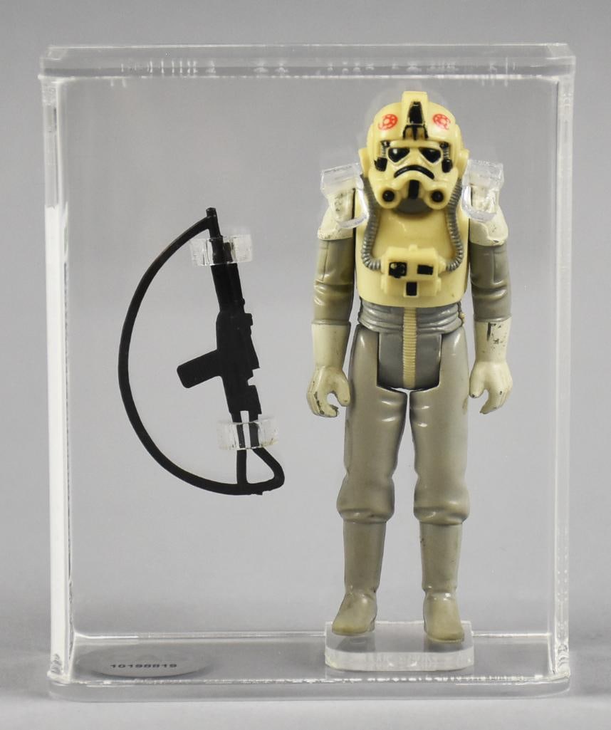 1980 Kenner Star Wars AT-AT Driver, Loose, CAS Graded 73.4: Collector Archive Service has graded this loose action figure, 1980 Star Wars AT-AT Driver from Kenner. It is Master Graded 70+. Per the CAS website, Real Grade 73.4. Graded on February 14, 2023.