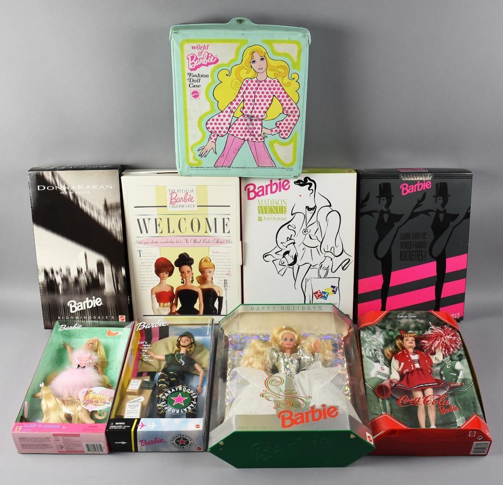 (9) Mattel Barbie Dolls, Case & Date Outfit, NRFB NOS (1 of 6)