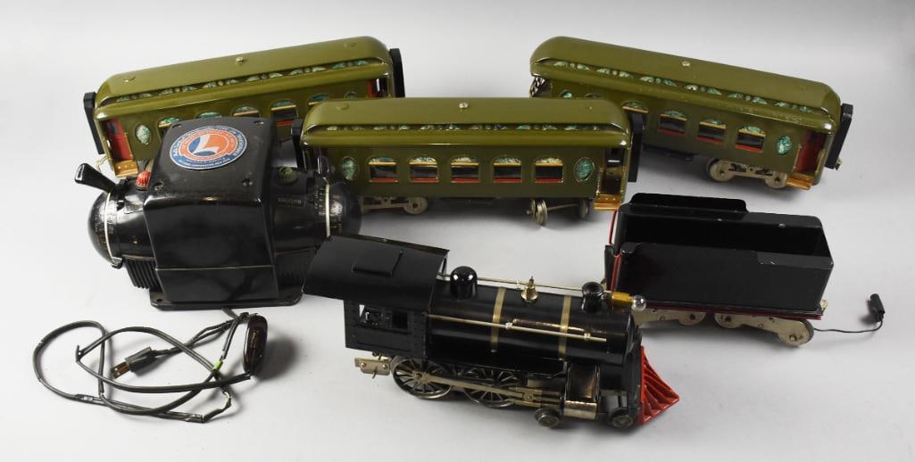c1906 Lionel No. 6 Thin Rimmed Locomotive Passenger Set (1 of 13)