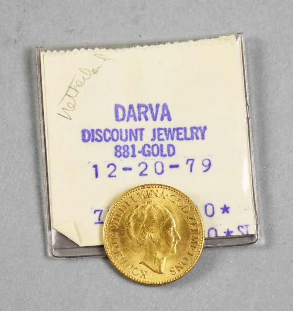1927 Netherlands Gold Wilhelmina I 10 Gulden (1 of 3)