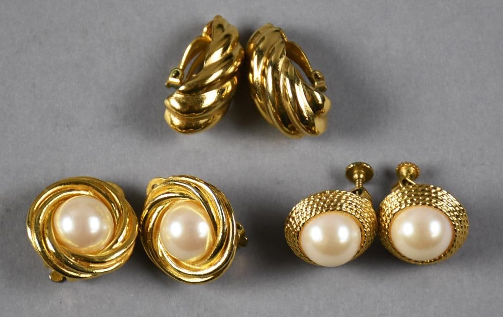 Vintage Givenchy Earring Sets PLUS: Includes Napier shells style, Givenchy with faux pearl and a pair of unsigned faux pearl earrings.??