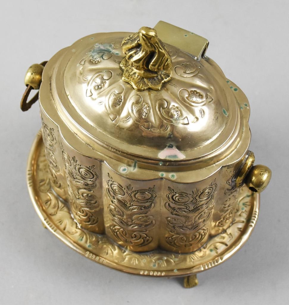c1910 Moroccan Silver Plate Brass Tea Caddy - 6