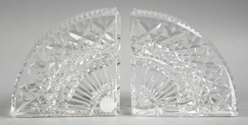 Vintage Waterford Crystal Quadrant Fan Bookends (1 of 9)