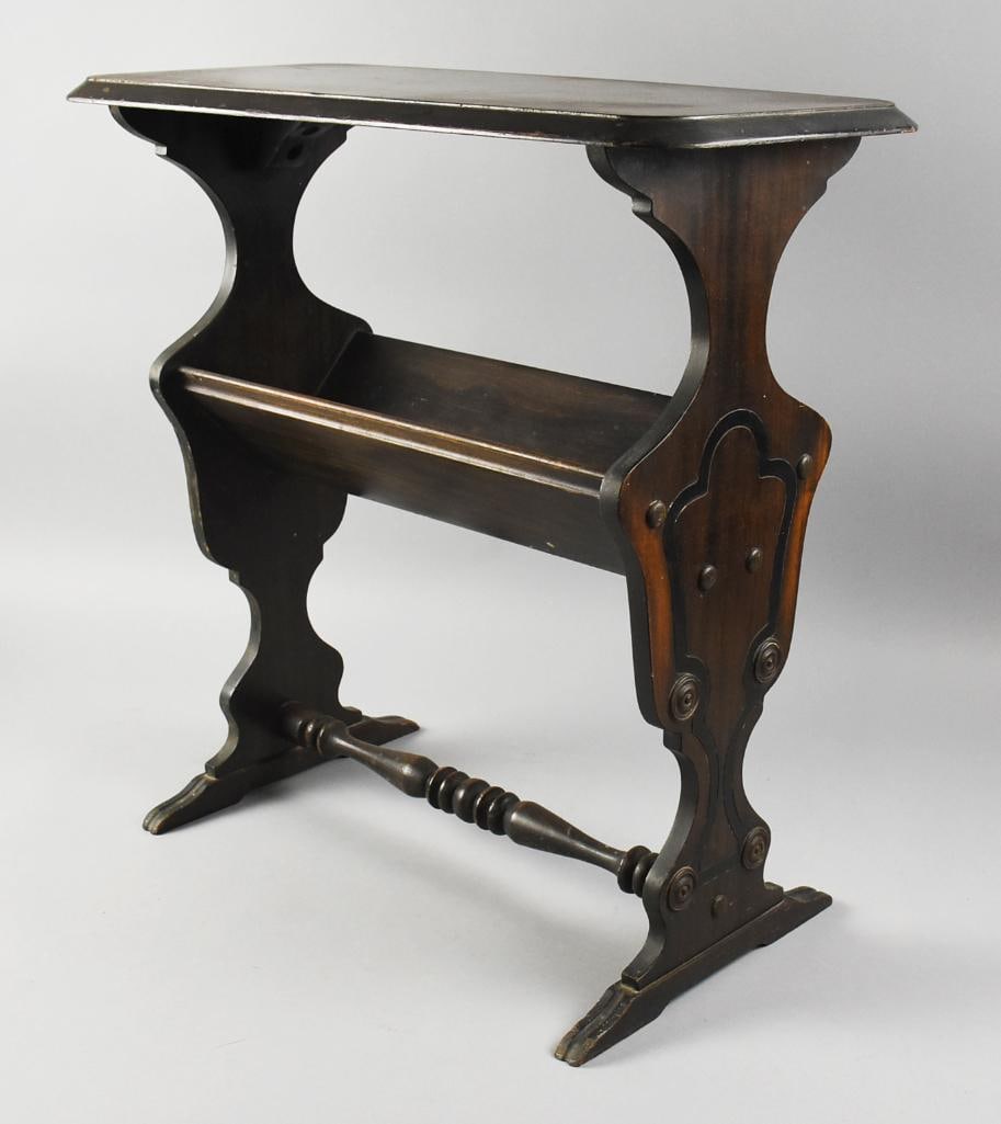 c1910 Spanish Colonial Side Table, Book Shelf - 2