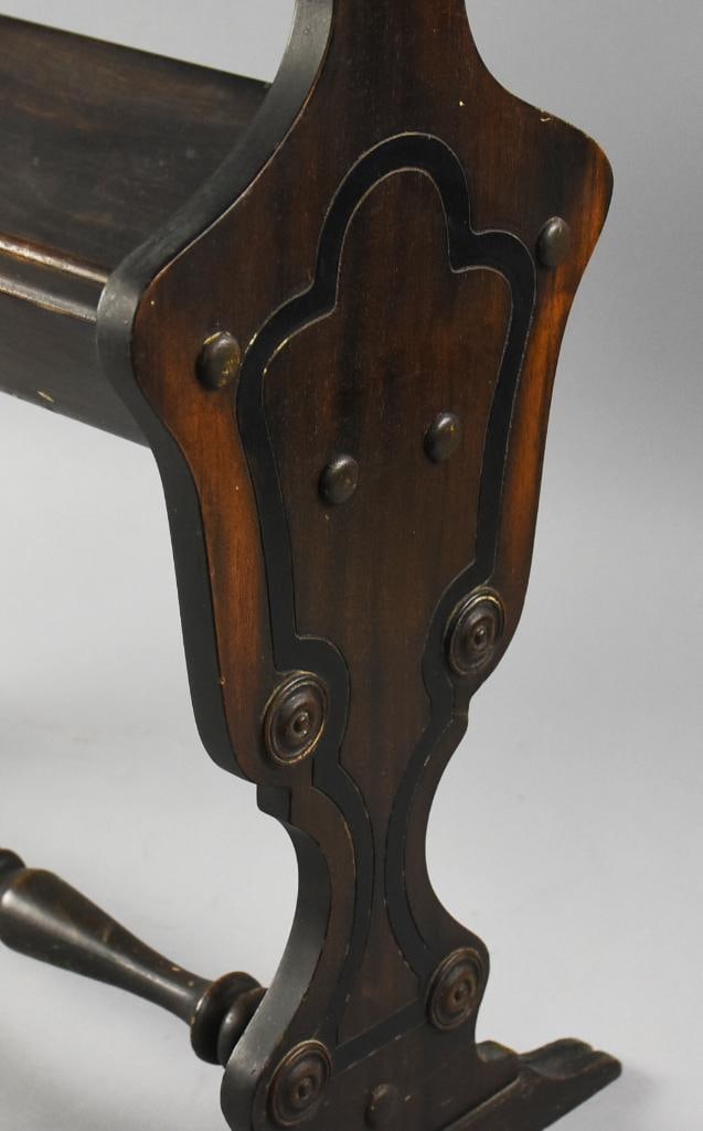 c1910 Spanish Colonial Side Table, Book Shelf - 4