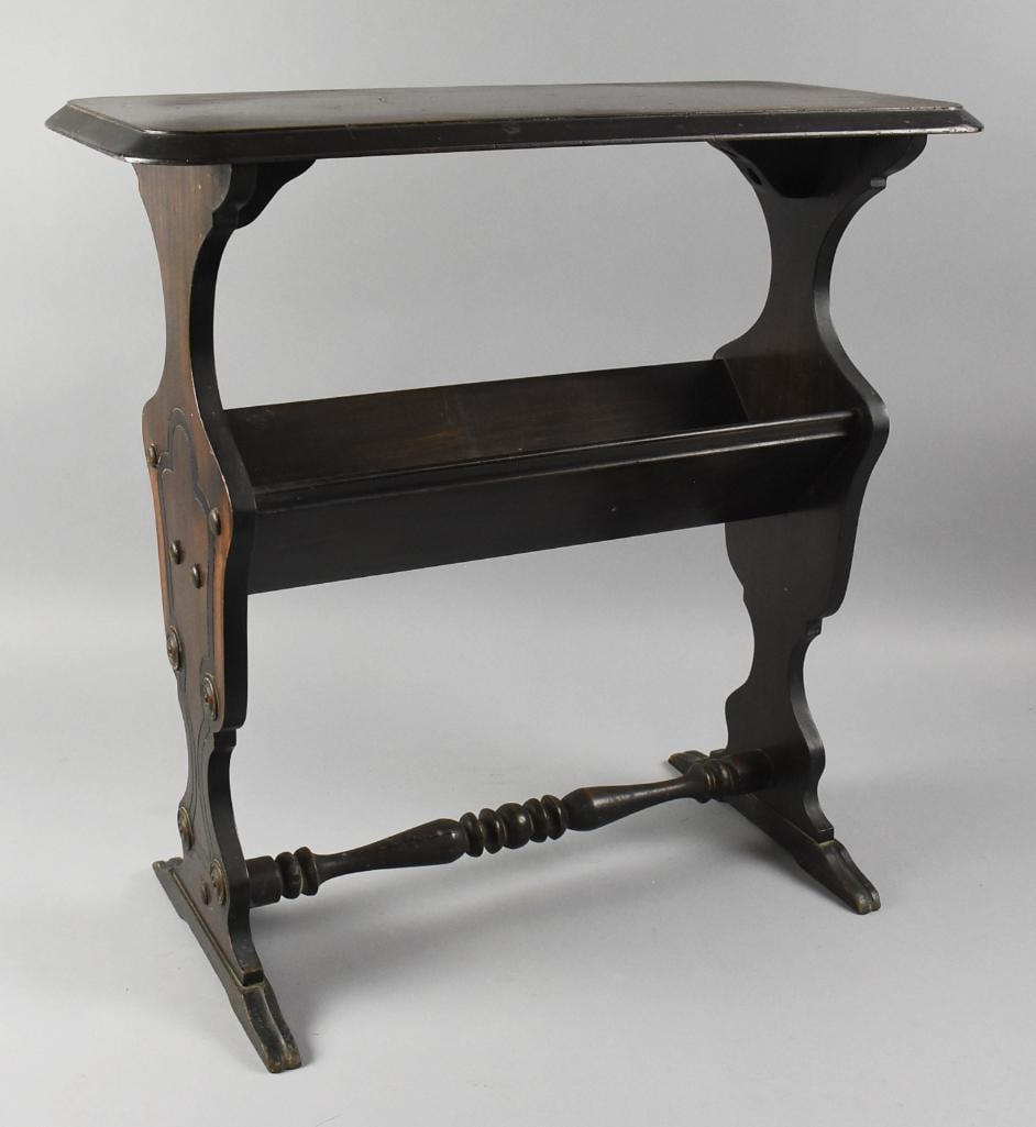 c1910 Spanish Colonial Side Table, Book Shelf - 5