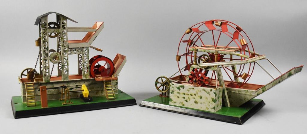 Antique Carette Tin Litho Steam Engine Water Wheels (1 of 7)