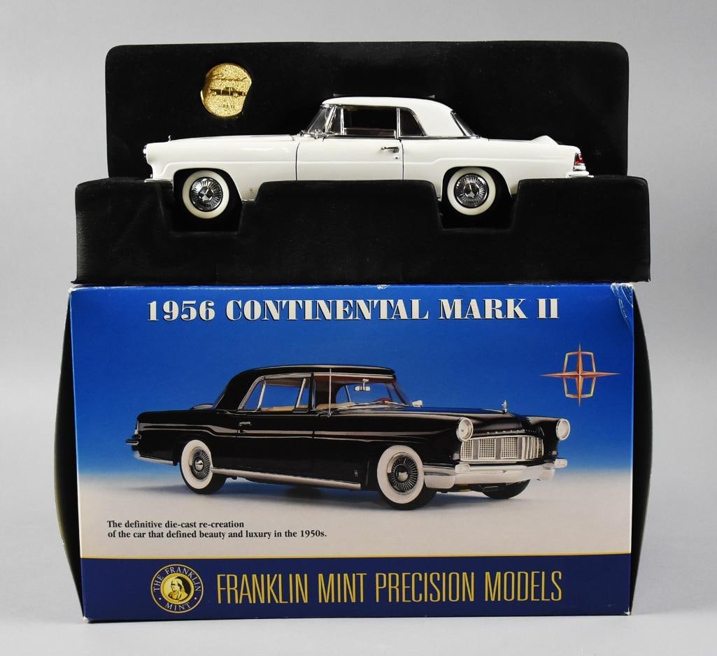 2 Franklin Mint 1956 Continental Mark II w/ COA - MIB NOS (1 of 6)