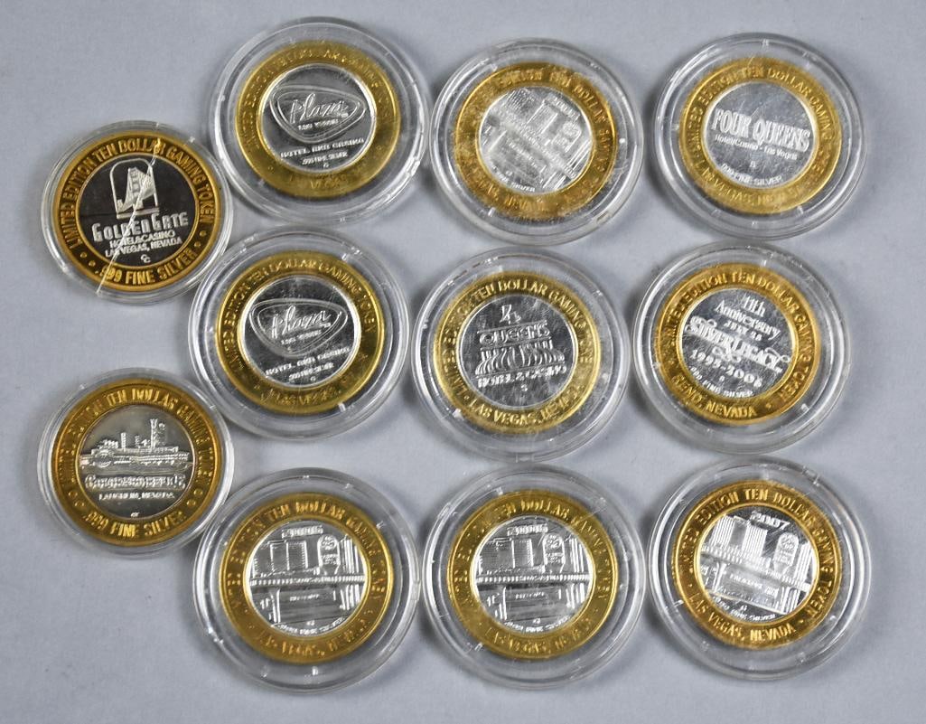 .999 Silver Strike Casino $10 Gaming Tokens Ltd. Ed. (1 of 2)