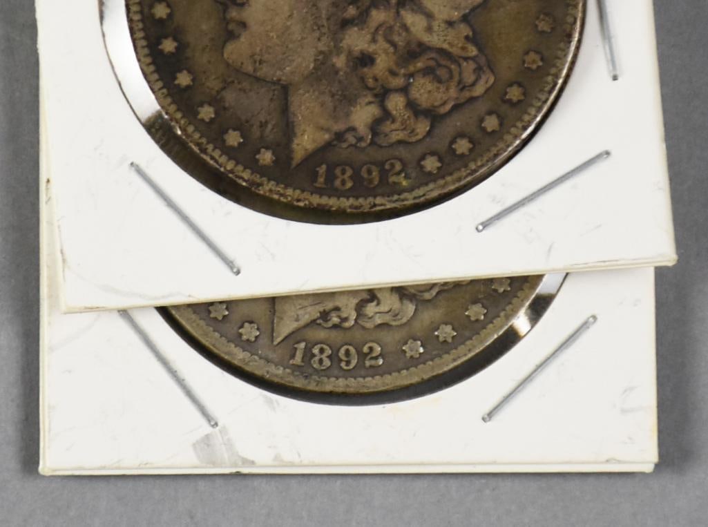 1892 S Morgan Silver Dollars - - 3