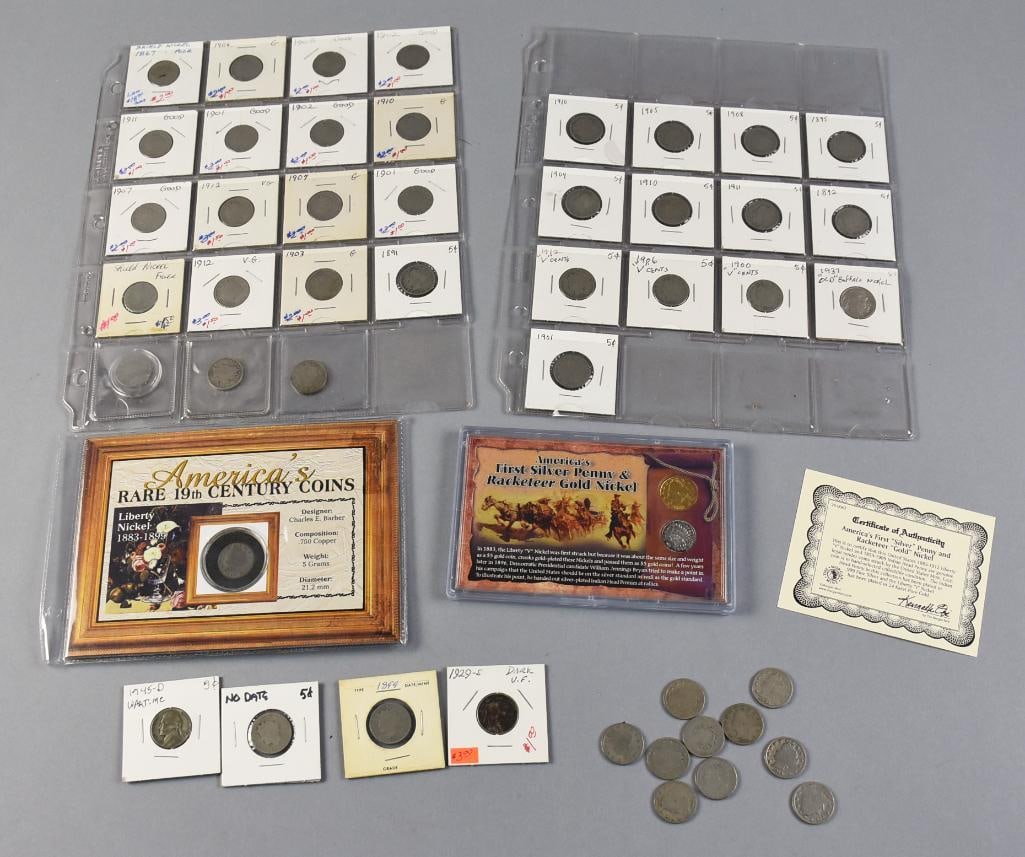 1890s-1940s US Mint Liberty V, Buffalo & Jefferson Nickels (1 of 8)