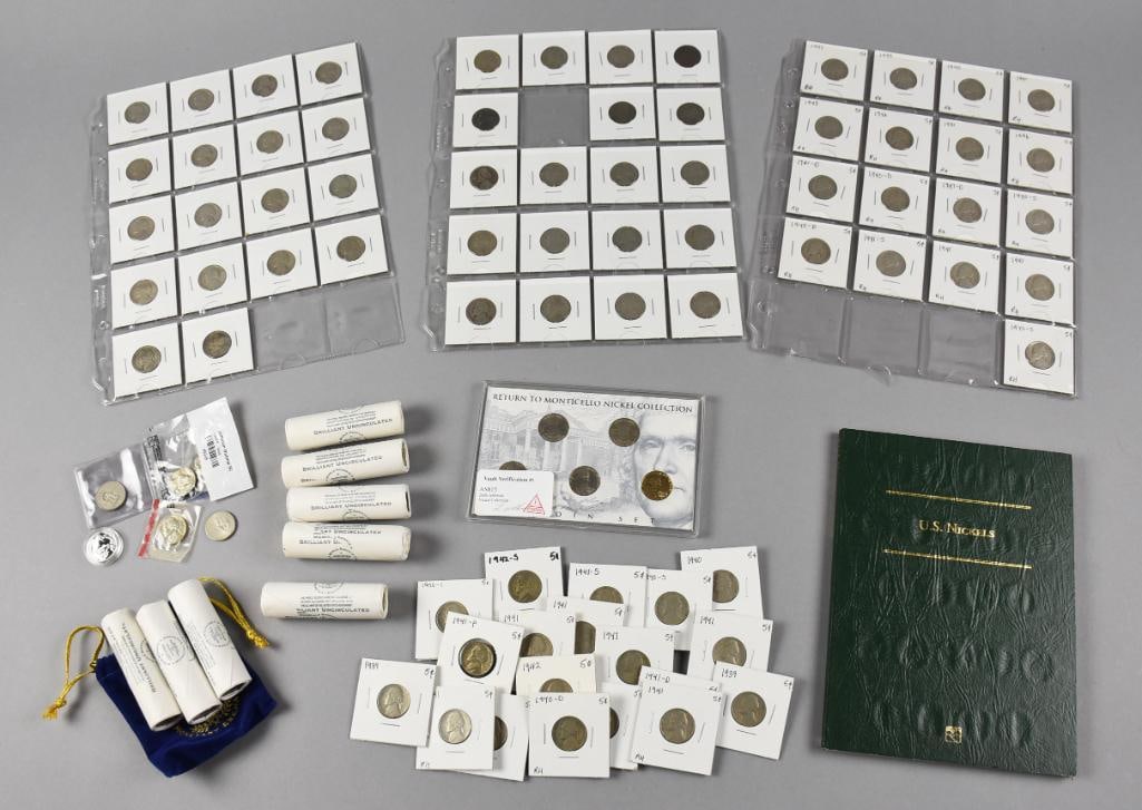 1940s-2000s Jefferson Nickels, Circulated, Brilliant Uncirculated (1 of 10)