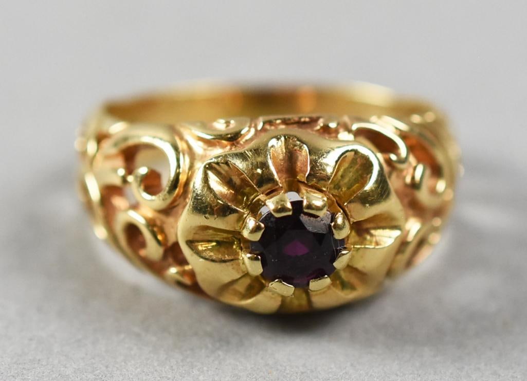 14K Yellow Gold, Ruby Ring - 3