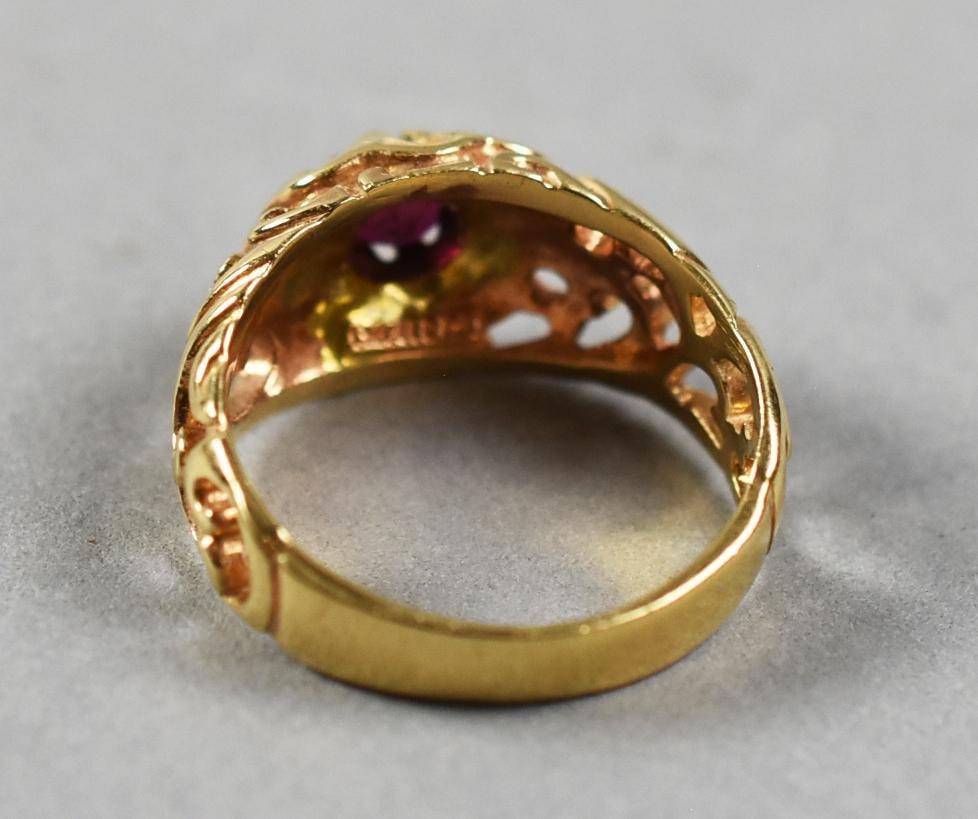 14K Yellow Gold, Ruby Ring - 5