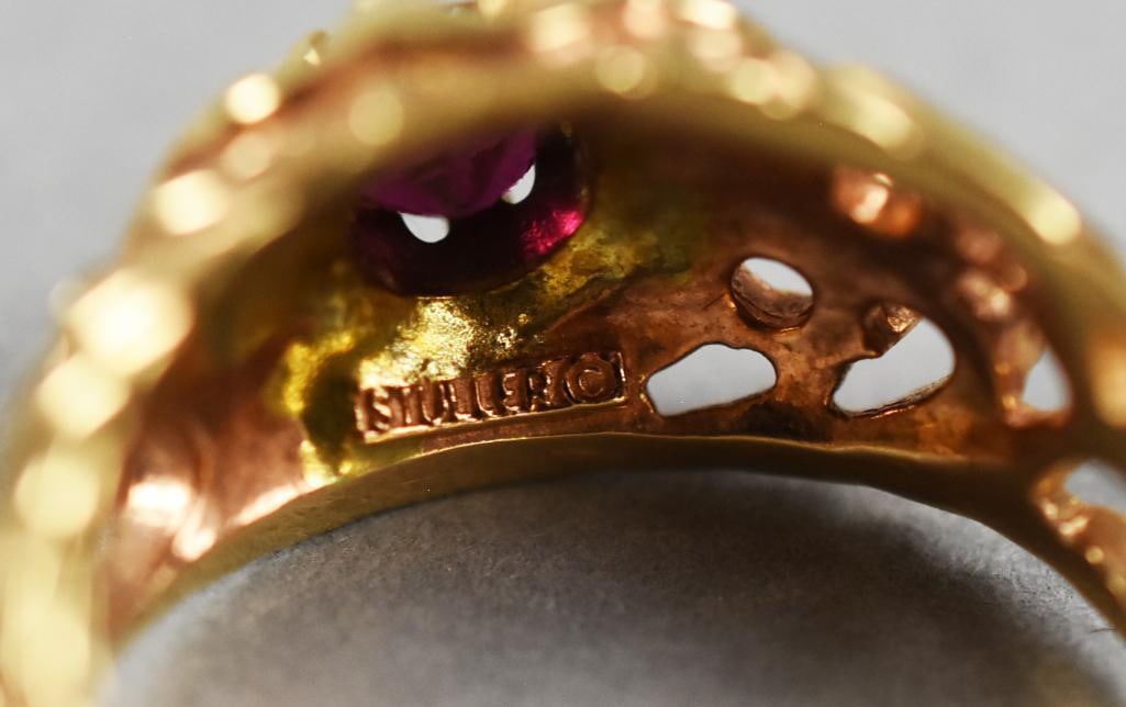 14K Yellow Gold, Ruby Ring - 7