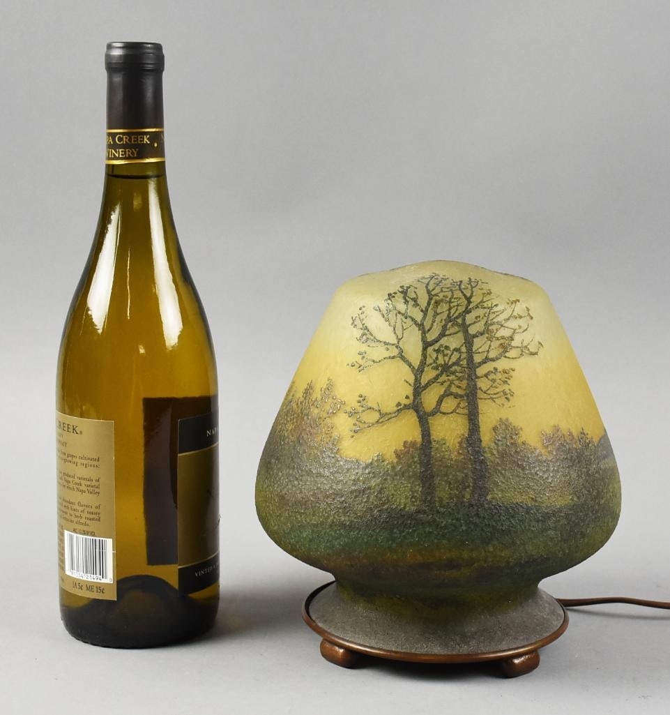 c1905 Handel 5327A Reverse Painted Landscape Lamp - 14