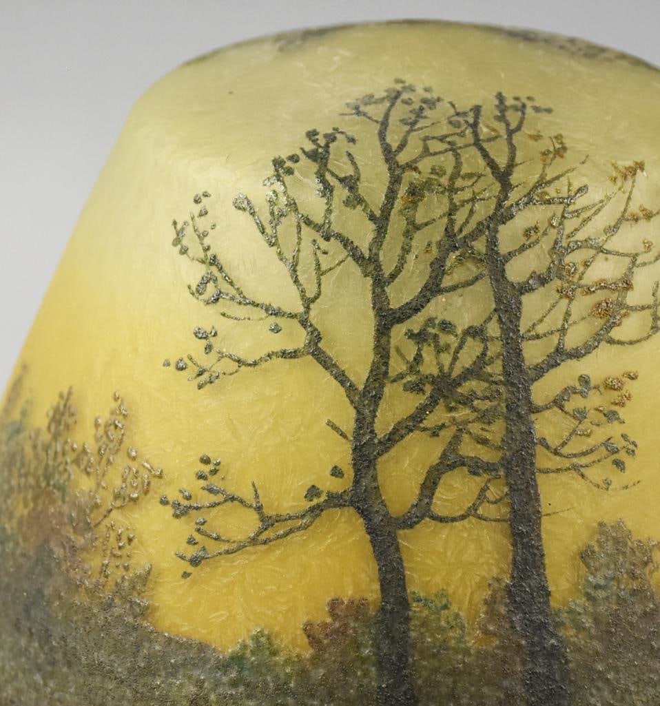 c1905 Handel 5327A Reverse Painted Landscape Lamp - 4