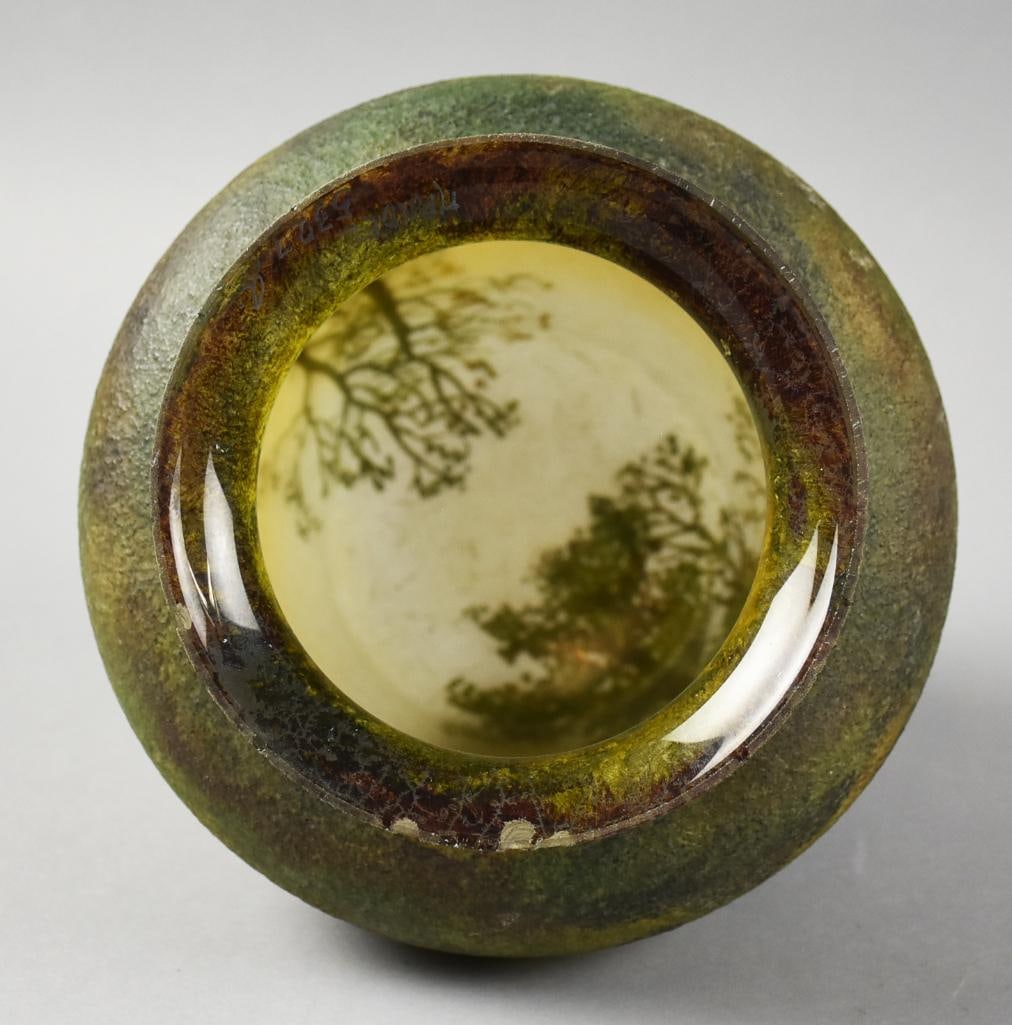 c1905 Handel 5327A Reverse Painted Landscape Lamp - 8