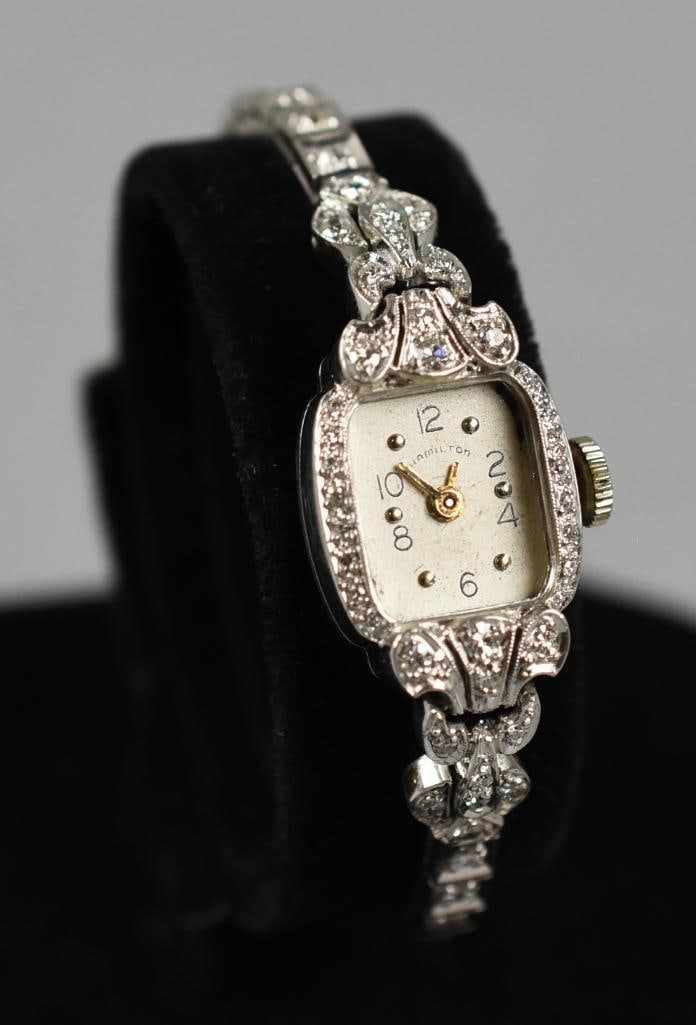 Hamilton Platinum & Diamonds Lady's Watch c1955 (1 of 15)