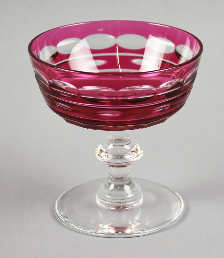 Val St. Lambert Ruby Kent York Rose Glassware - 6