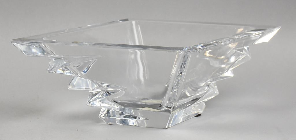 Lenox Ovations Delta Cut Crystal Centerpiece Bowl: Beautiful cut crystal from Lenox, the Ovations line. It is Delta and cut in a retro style giftware centerpiece bowl. Retains original labels and measures approx. 4.5" x 9" x 11".