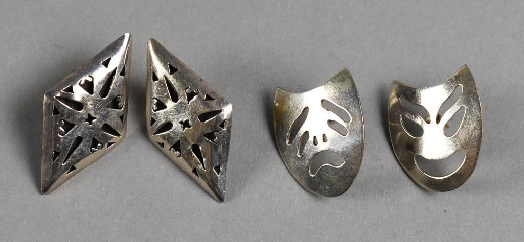 2 Sterling Mexican Pierced Earring Sets (1 of 7)