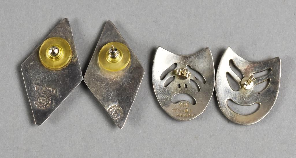 2 Sterling Mexican Pierced Earring Sets - 2