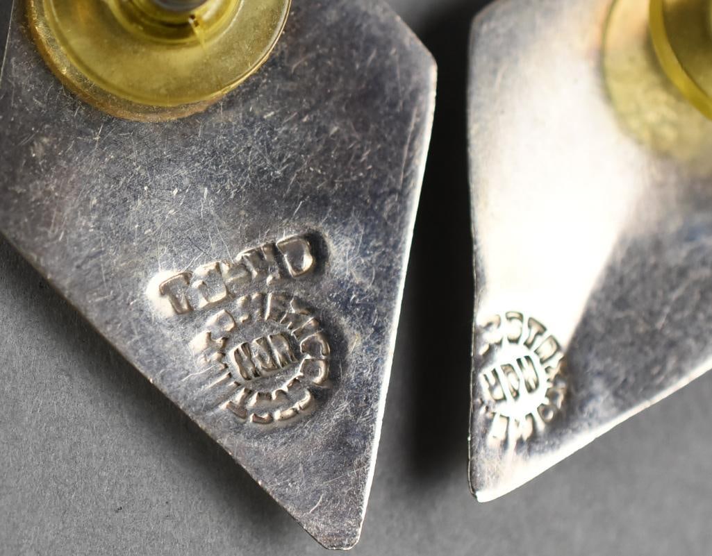 2 Sterling Mexican Pierced Earring Sets - 6