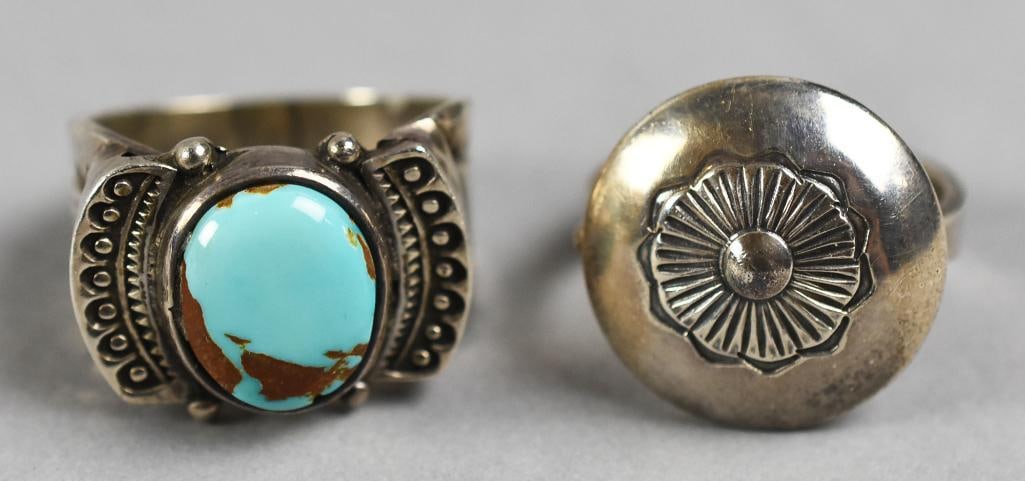 Vintage Navajo Sterling & Turquoise Rings, Art Tafoya (1 of 6)