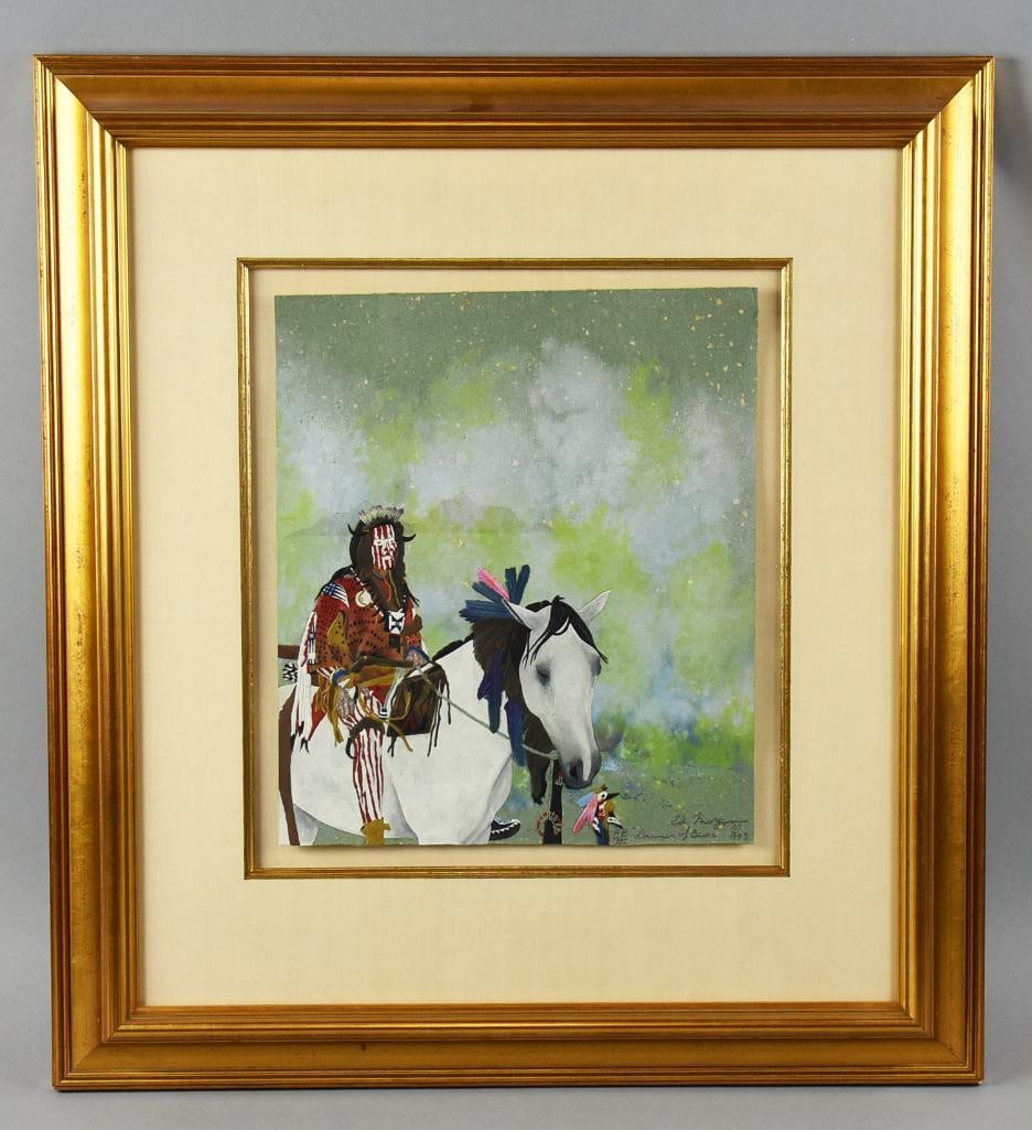 Ed Morgan (1943-2014) Dreamer of Bears AP III: This amazing piece of art is from Southwest artist Ed Morgan (1943-2014). Morgan is known for his engravings and embossing. This piece was purchased directly from Morgan's gallery and is called