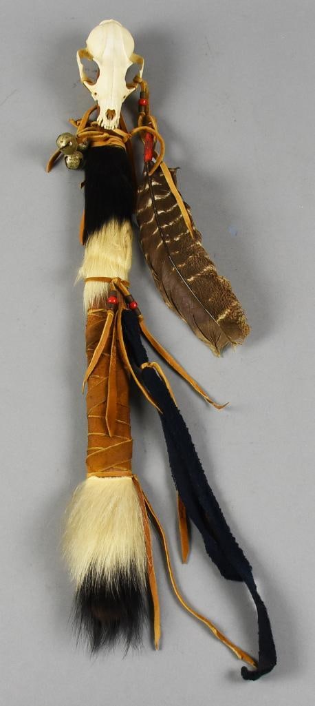 Vintage Plains Indian Skull Dance Stick (1 of 8)