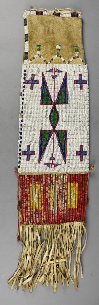 c1890 Lakota Sioux Hand Beaded Tobacco, Pipe Bag (1 of 10)